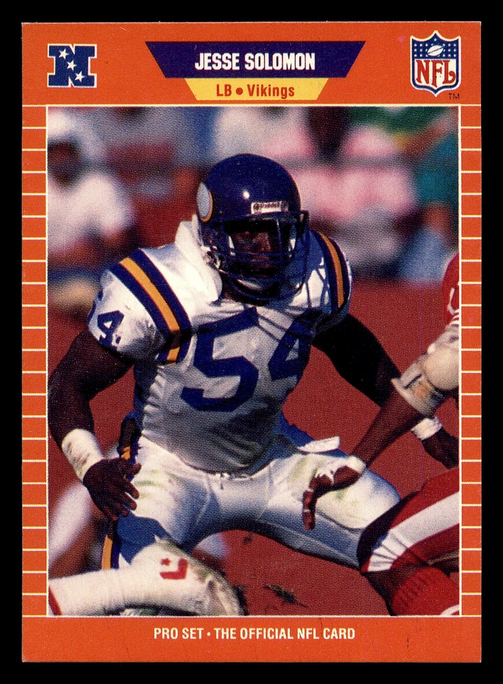 1989 Pro Set 239 Jesse Solomon Minnesota Vikings Football Card Vintage